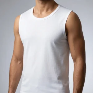 زیرپوش مردانه آستین حلقه ای یقه گرد پنبه سفید