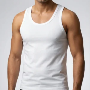 زیرپوش مردانه رکابی یقه گرد پنبه سفید