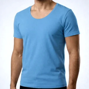 زیرپوش مردانه نیم آستین یقه گرد پنبه رنگی