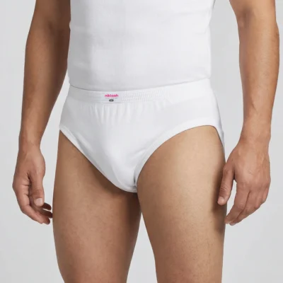 شورت نخی مردانه اسلیپ رنگ سفید نیکتاش بسته ۳ عددی