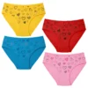 شورت زنانه اسلیپ نخ پنبه کمر کش رنگی چاپی (پک ۴ عددی)