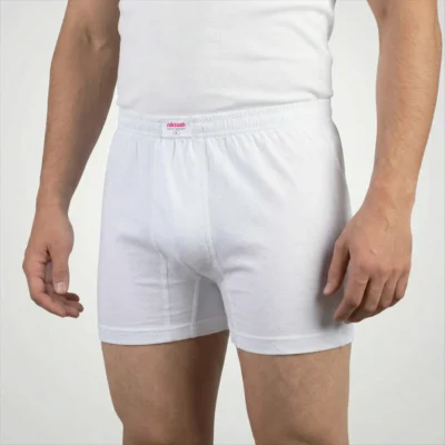 شورت مردانه پادار نخی سفید نیکتاش