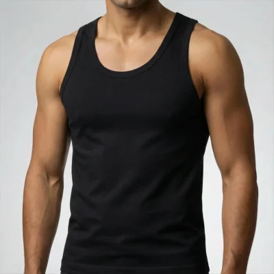 زیرپوش رکابی مردانه نخی پنبه ای مشکی نیکتاش