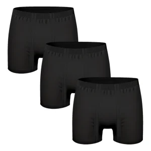 شورت مردانه پادار نخ پنبه مشکی (پک سه عددی)