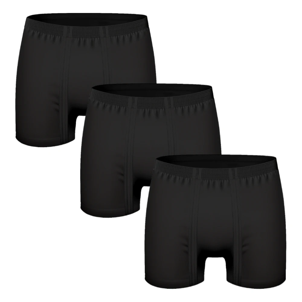 شورت مردانه پادار نخ پنبه مشکی (پک سه عددی)