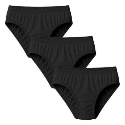 شورت مردانه اسلیپ نخ پنبه مشکی (پک سه عددی)