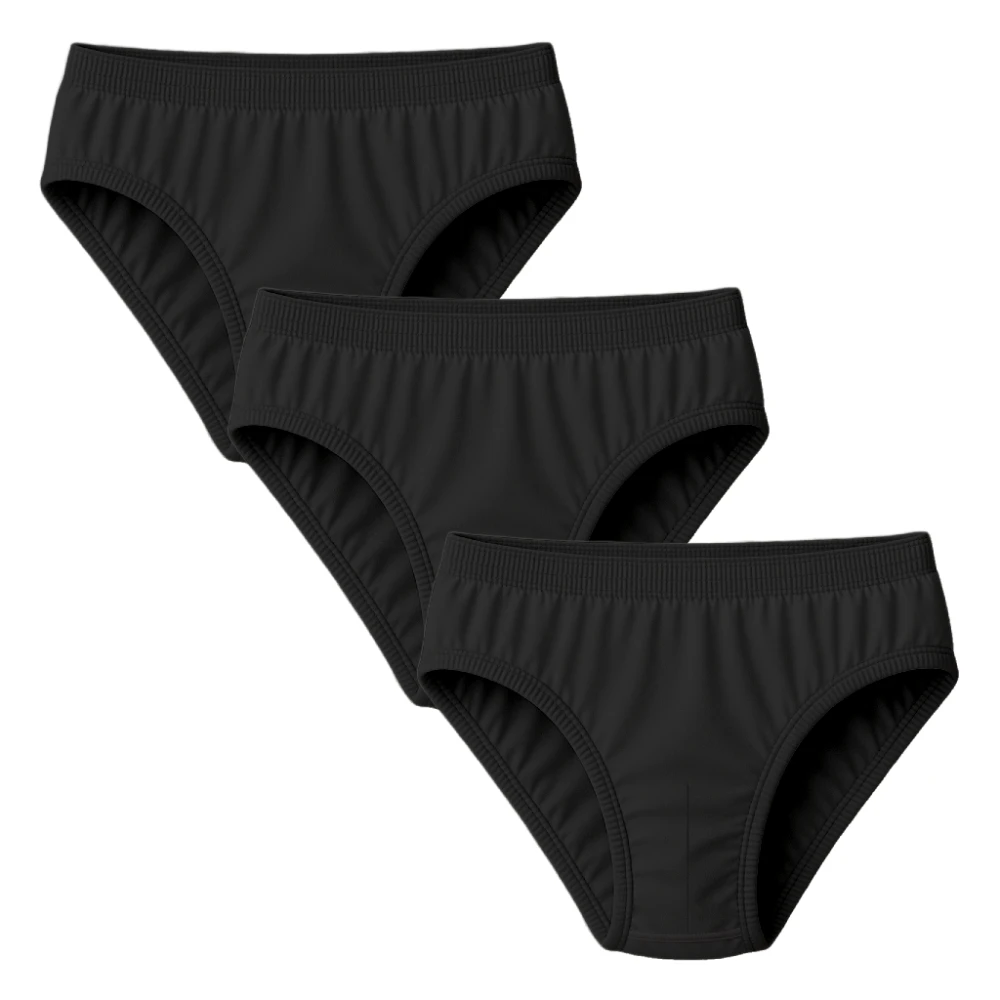 شورت مردانه اسلیپ نخ پنبه مشکی (پک سه عددی)